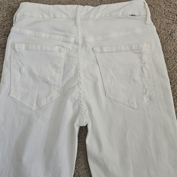 MOTHER High Waisted Looker Ankle Fray Miss Lacy White Jean - Picture 13 of 13